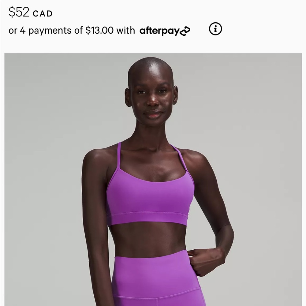 Lululemon Flow Y Nulu Sports Bra Size 6